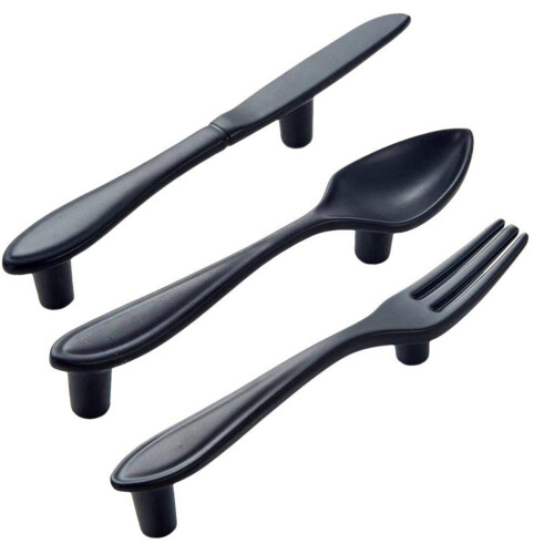 Poignee de porte poignee de cuisine a 3 poignees - noir 2