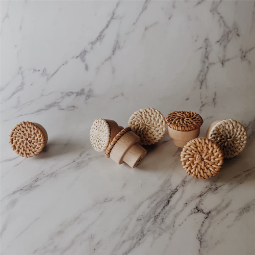 Boho Rattan Dresser Knobs Round Screws for Boho Furniture Knobs 60Pcs 1