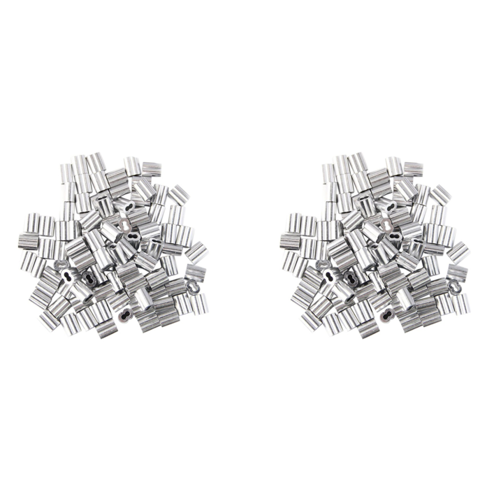100X Aluminum Crimping Loop Sleeve For 3Mm Diameter Wire Rope Cable 4712751229253