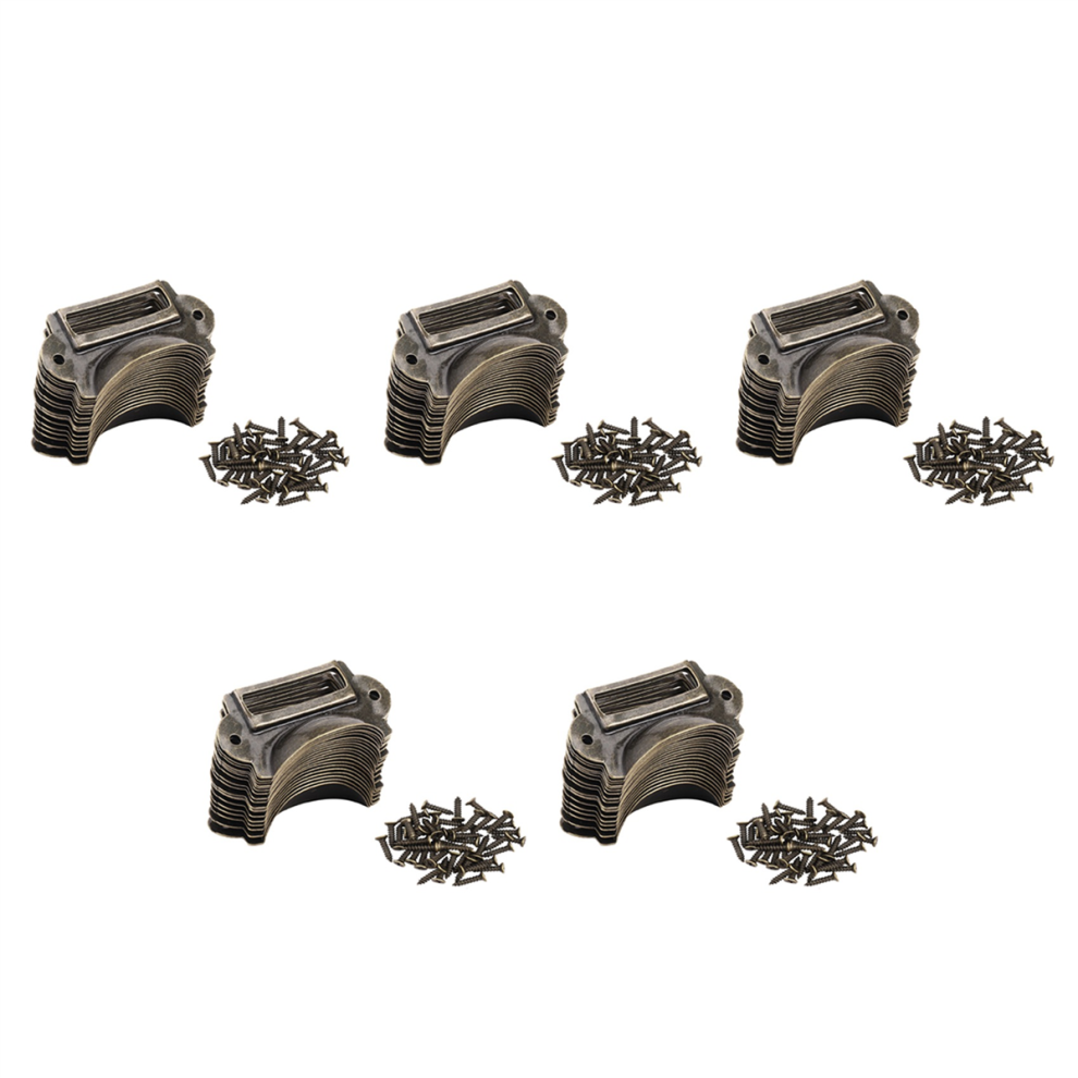 20Pcs File Cabinet Handles Label Holder Antique Bronze Drawer Frame 4712751297542