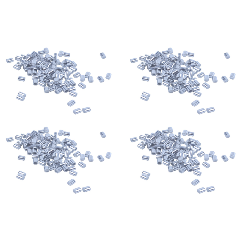 100 Pcs 1Mm Steel Wire Rope Aluminum Ferrules Sleeves Silver Tone 4712751229222