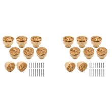 8 Pack Boho Rattan Knobs for Dresser Drawers Wood Cabinet (Natural)