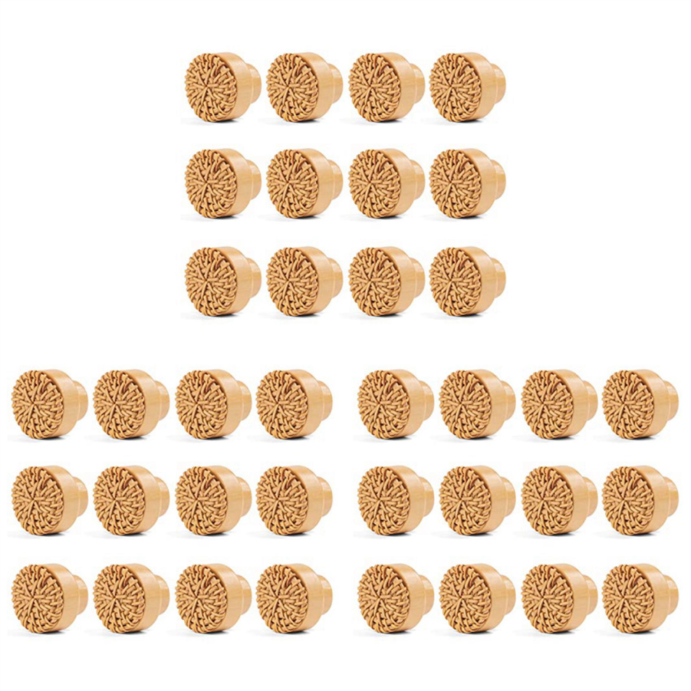 12 Pieces 35Mm Boho Dresser Knobs Rattan Knobs With Screws,Nature 4712751297375