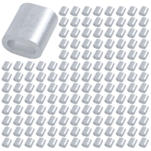 2mm Aluminum Double Hole Wire Rope Clamp Clip Sleeve 80 Pcs