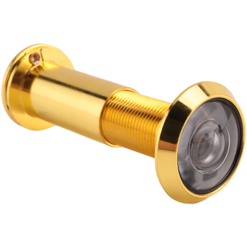 200 Degree Retractable 36-58mm Security Door Peephole + Cover, Gold 2