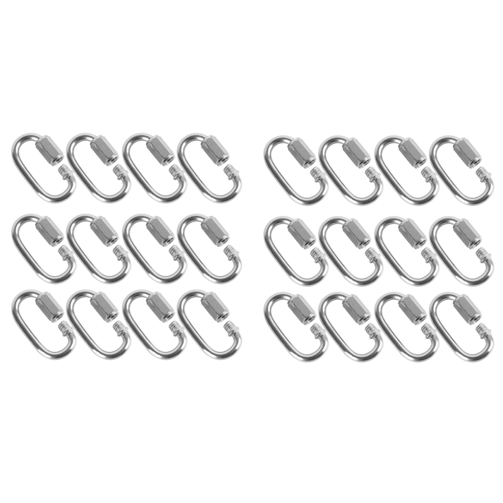 24Pcs Stainless Steel Chain Connector,For Carabiner, Load 500 Lb 4712751236244
