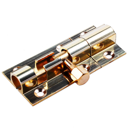 1.5-inch Long Brass Door Latch Sliding Lock Bolt Gold 2