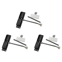 Household Black Belt Wheel Adjustable Zinc Alloy Spring Door Closer