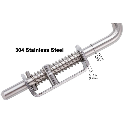 1Pcs Stainless Steel 6.5inch Spring Lock for Doors and Trailer Gate 2