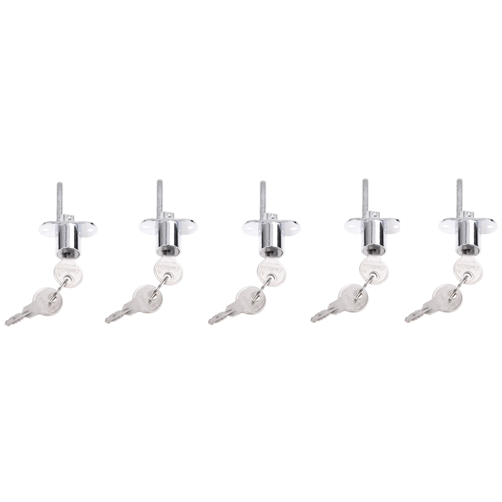 19Mm Cylinder Head Diameter Silver Tone Metal Drawer Plunger Lock 4712751236008