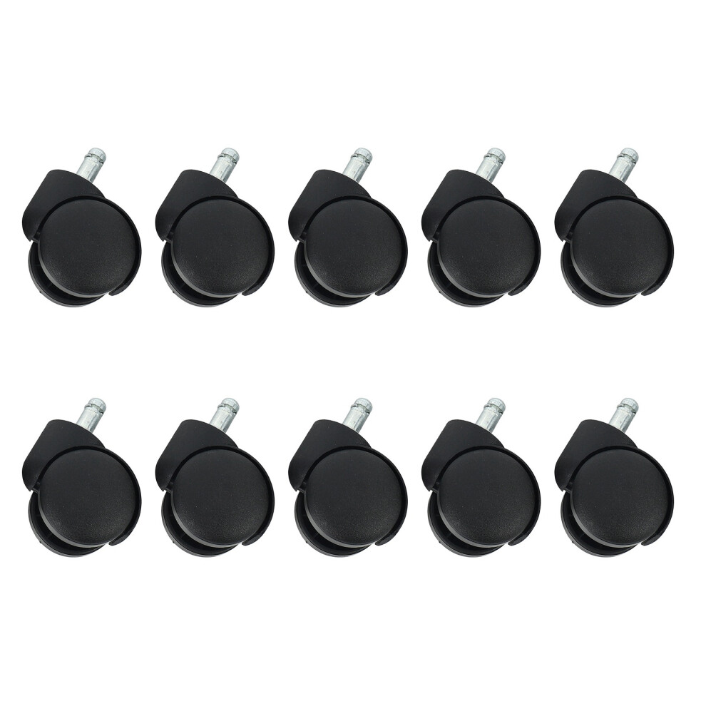 50Mm Office Chair Roller Castor Wheels - Set Of 5 - Black 4712751209736