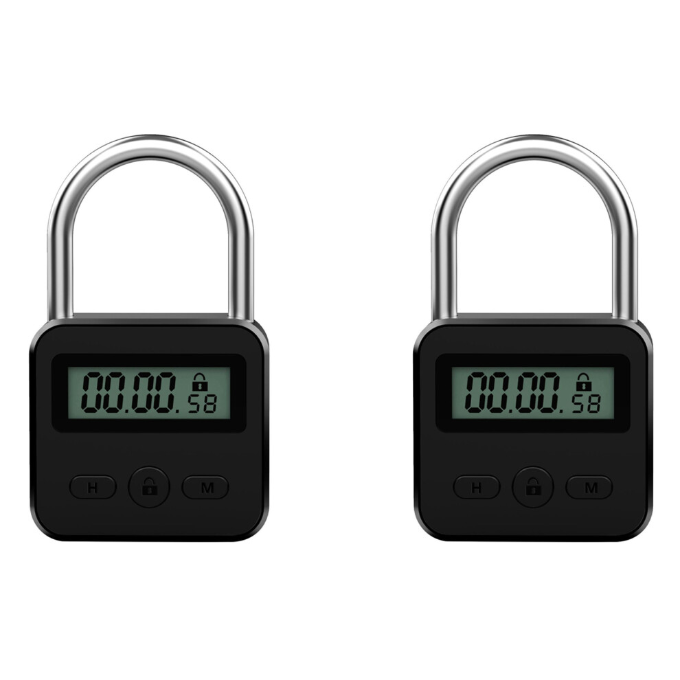 Metal Timer Lock Lcd Time 99 Hours Max Timing Usb Timer Padlock,Black 4712751238286