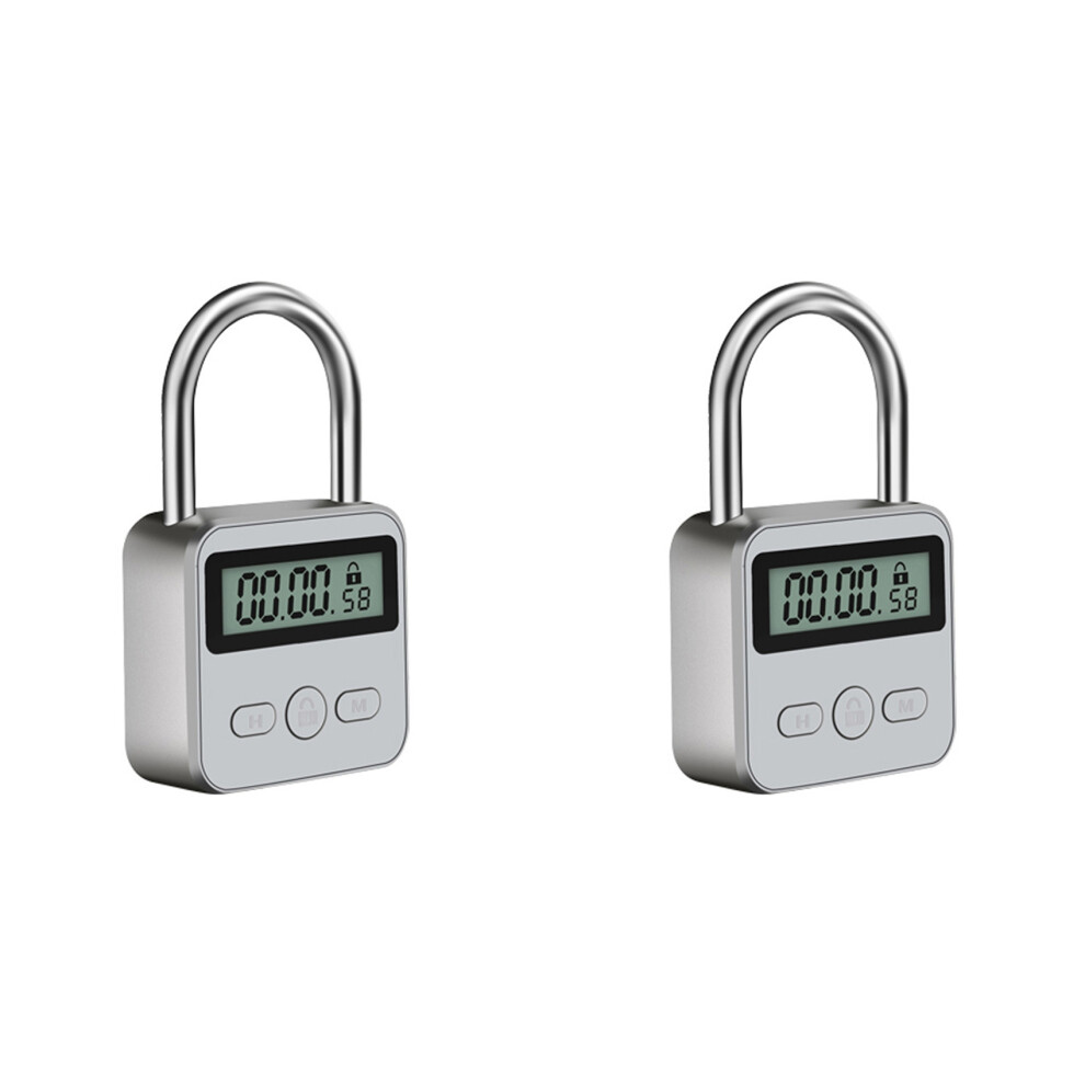 Metal Timer Lock Lcd 99 Hours Max Timing Usb Timer Padlock,Silver 4712751238255