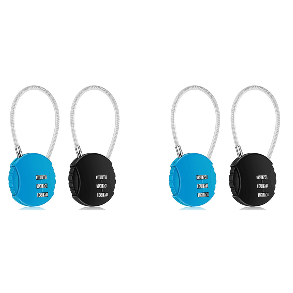 4 Pack Combination Lock 3 Digit Outdoor Waterproof Padlock 4712751236473