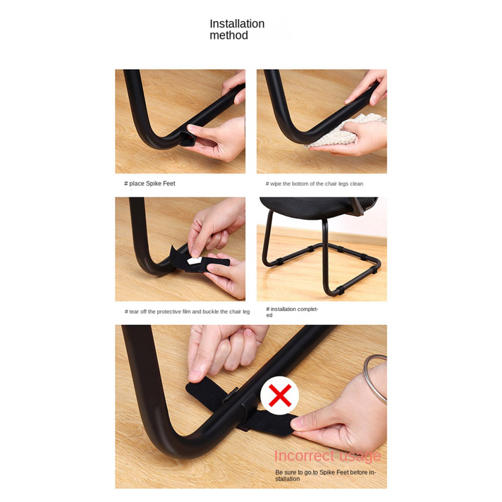 Non-Slip Hook And Loop Fasteners Chair Feet Wrap Pads 4712751211302