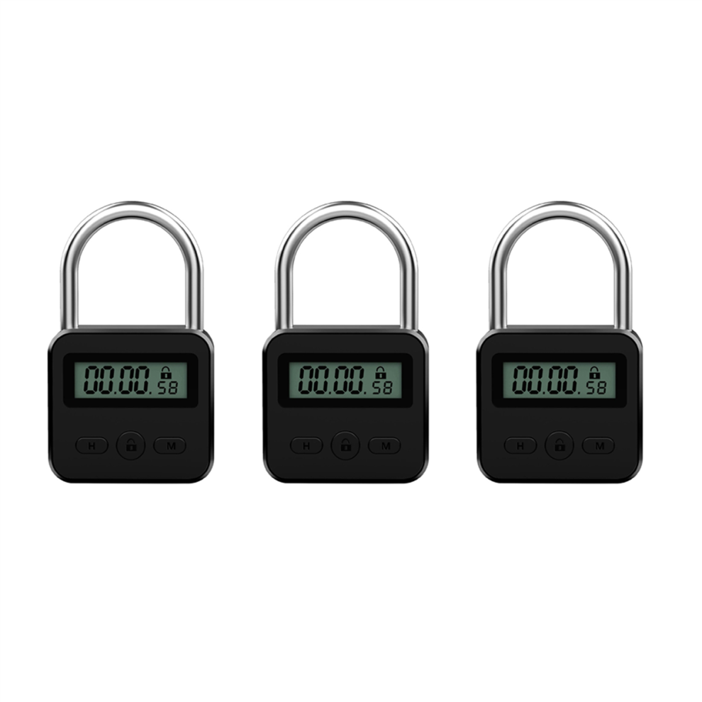 Metal Timer Lock Lcd Time 99 Hours Max Timing Usb Timer Padlock,Black 4712751238279