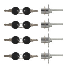 4X Zinc Alloy Drawer Cupboard Locker Cam Lock with Keys, Silver