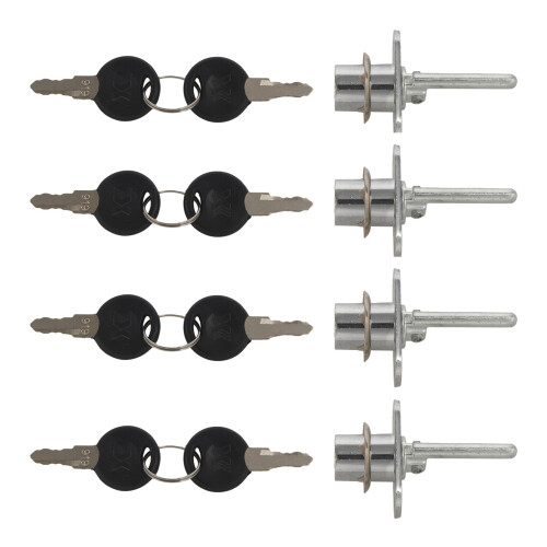 4X Zinc Alloy Drawer Cupboard Locker Cam Lock with Keys, Silver