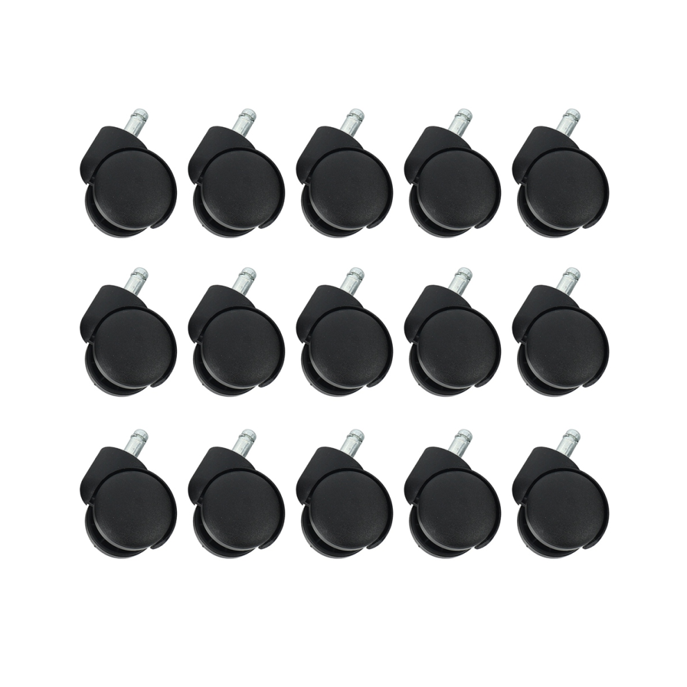 50Mm Office Chair Roller Castor Wheels - Set Of 5 - Black 4712751209729