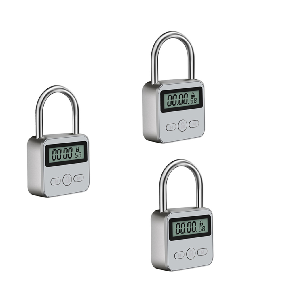 Metal Timer Lock Lcd 99 Hours Max Timing Usb Timer Padlock,Silver 4712751238248