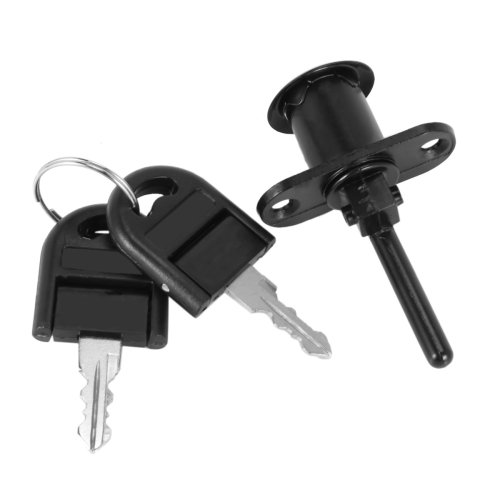Zinc Alloy Drawer Cupboard Locker Cam Lock with Keys, Black 1