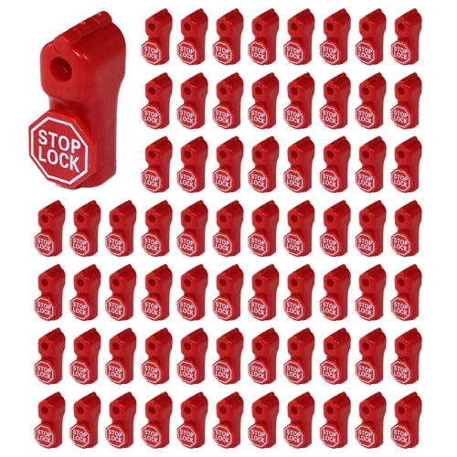 Peg Hook Lock Stop Lock 100 Pcs Plastic Red Stop Lock Anti-Theft Lock