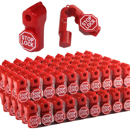Peg Hook Lock Stop Lock 100 Pcs Plastic Red Stop Lock Anti-Theft Lock 1