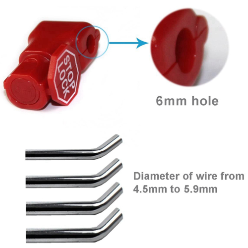 Peg Hook Lock Stop Lock 100 Pcs Plastic Red Stop Lock Anti-Theft Lock 2