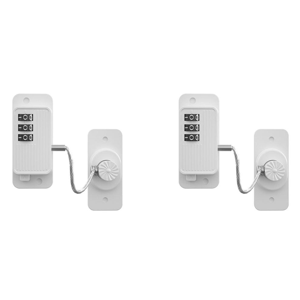 Fridge Lock, Refrigerator Lock, Keyless One-Click Access, White