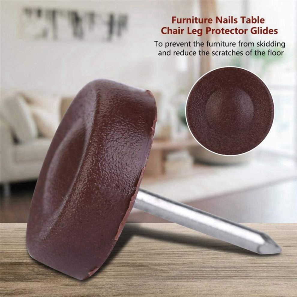 100 Pcs Chair Table Furniture Leg Bottom Feet Plastic Pads Skid Nail 4712751211449