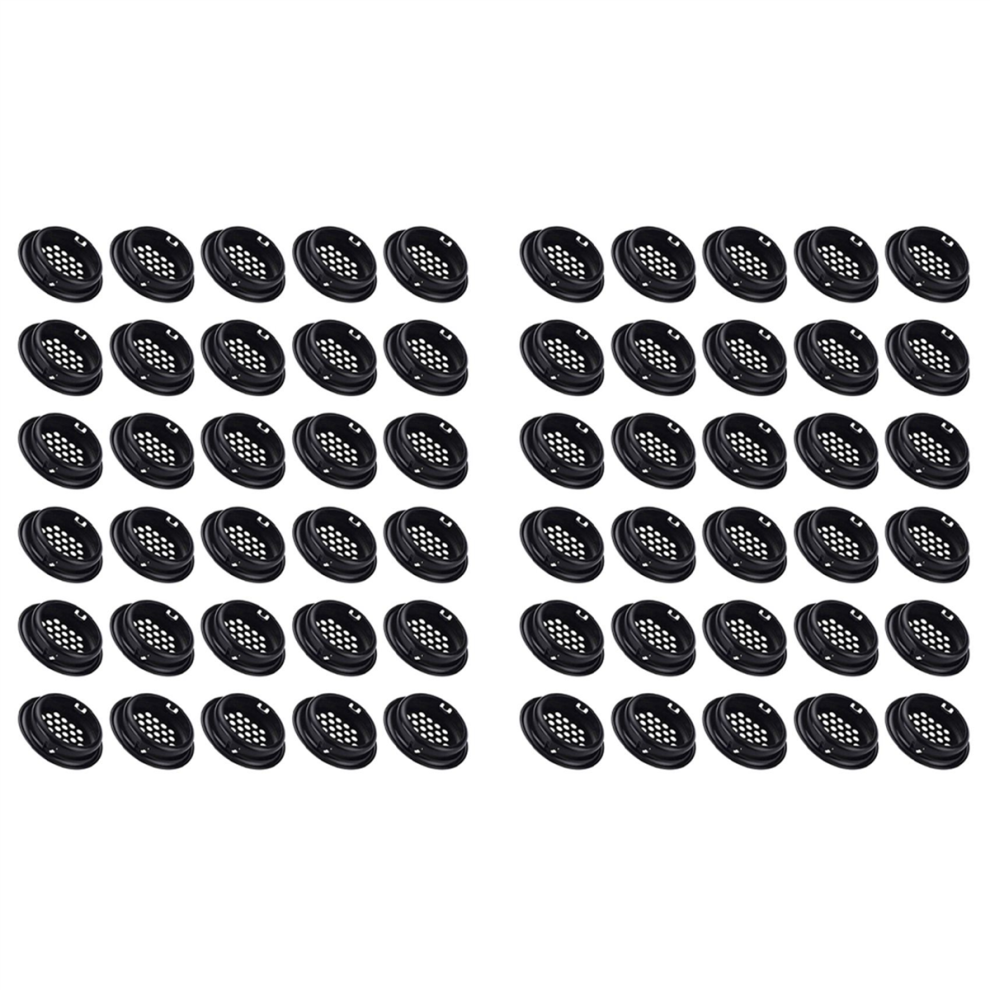 Round Ventilation Grille 35Mm 30 Pieces Black For Cabinet Wardrobe 4712751212620