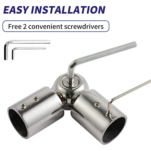 2PCS Curtain Rods Corner Connector(Silver) 2