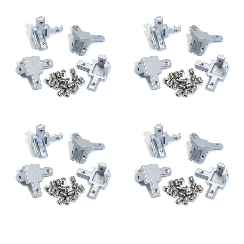 4Pc 2020 Series 3 Way End Bracket For European Standard 6Mm T Slot 4712751213351