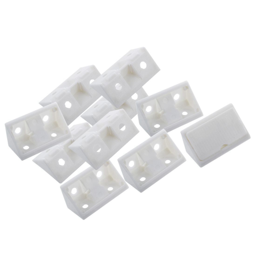 Furniture Cabinet Fastener Corner Braces Angle Brackets White 10pcs 1