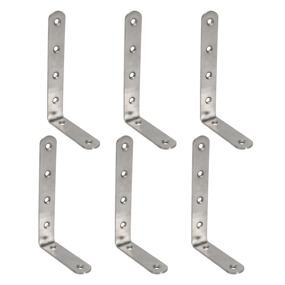 6Pcs 125X75mm L Shape Stainless Steel Shelf Corner Brace Bracket 4712751213566