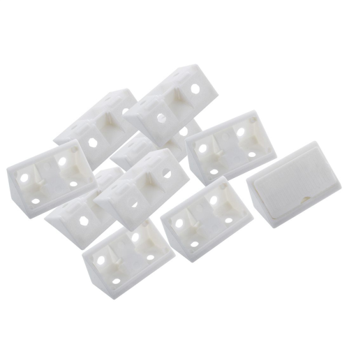 Furniture Cabinet Fastener Corner Braces Angle Brackets White 10pcs 1