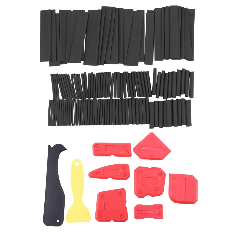 127Pcs Black Glue Weatherproof Heat Shrink Sleeving Tubing Tube Kit 4712751214006
