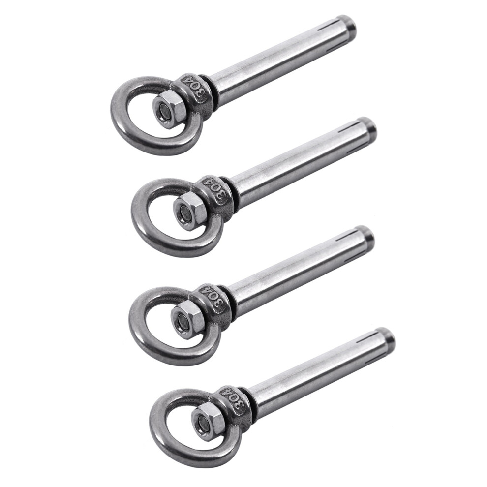 4Pcs Stainless Steel Raw Style Shield Anchor Eye Bolts M6 X 82Mm 4712751200658