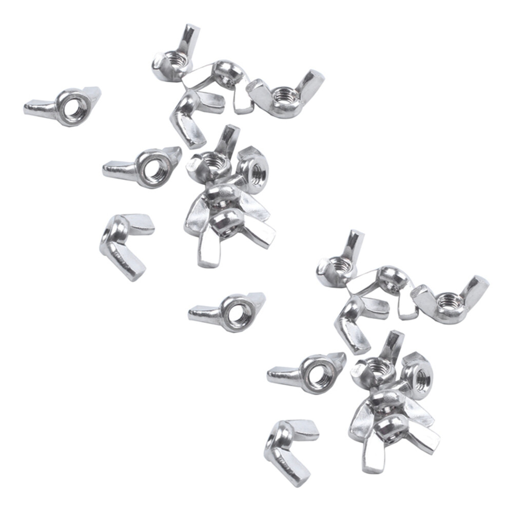 M6 Thread Dia Stainless Steel Wing Nut Butterfly Wing Nuts 10 Pcs 4712751217397