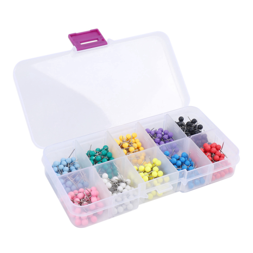 Map Tacks Push Pins Plastic Head with Steel Point, 4mm, 500 Pieces 2