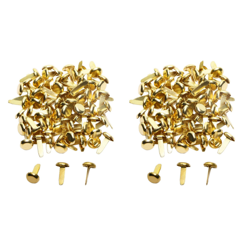 1/2 Inch Mini Paper Fasteners for Handicraft Projects,8 x 14 mm(Gold)