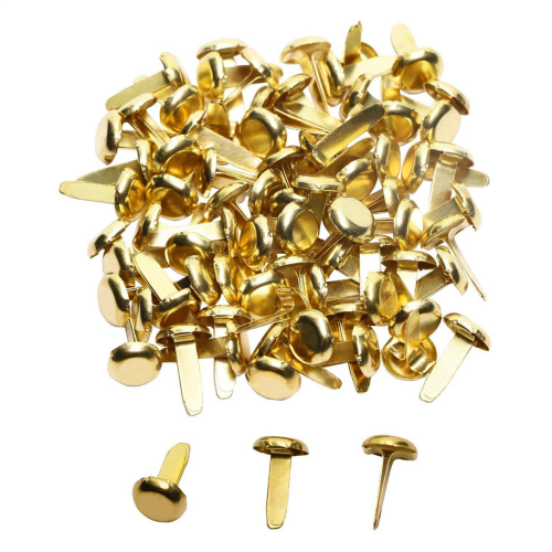 1/2 Inch Mini Paper Fasteners for Handicraft Projects,8 x 14 mm(Gold) 2