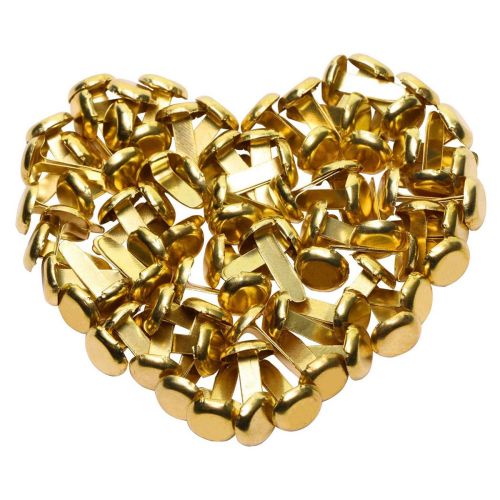 1/2 Inch Mini Paper Fasteners for Handicraft Projects,8 x 14 mm(Gold) 1