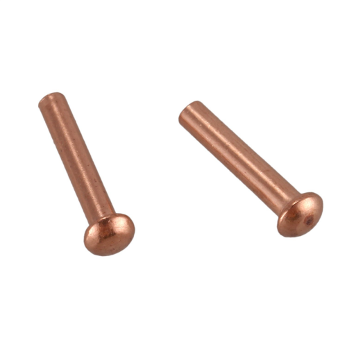100 Pcs 5/64inch x 25/64inch Round Head Copper Solid Rivets Fasteners 2