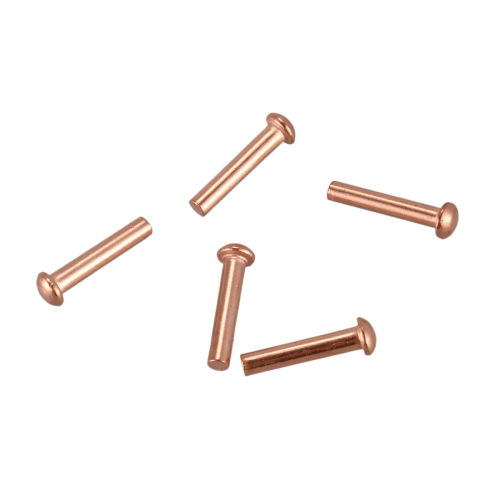 100 Pcs 5/64inch x 25/64inch Round Head Copper Solid Rivets Fasteners 1