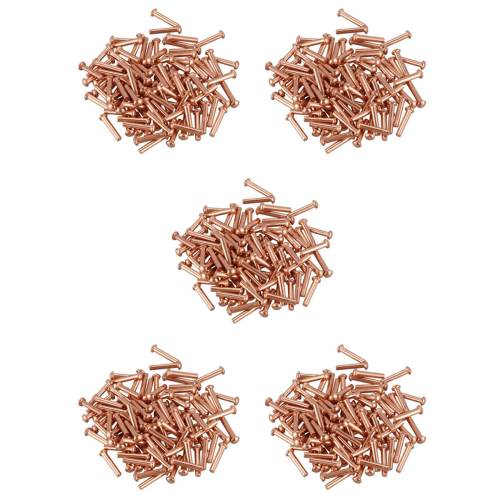 100 Pcs 5/64inch x 25/64inch Round Head Copper Solid Rivets Fasteners