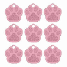 (Pink, 32X35X1.2mm) 100pcs Dog Tag 3d Pet Dog Collar Accessories Cat And Dog Id Tag