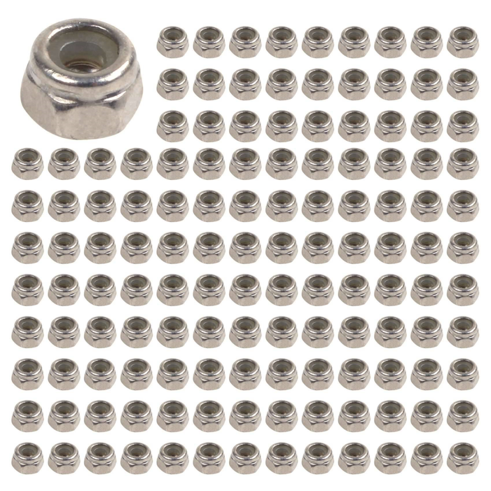 50Pcs M2 Zinc Plated Self-Locking Nylon Insert Hex Lock Nuts 4712751216697