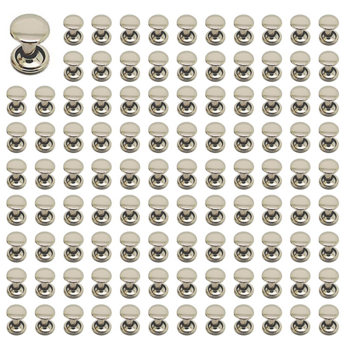 100 pcs DIY Rivet Rivet Rivet Metal Conseil - Argent