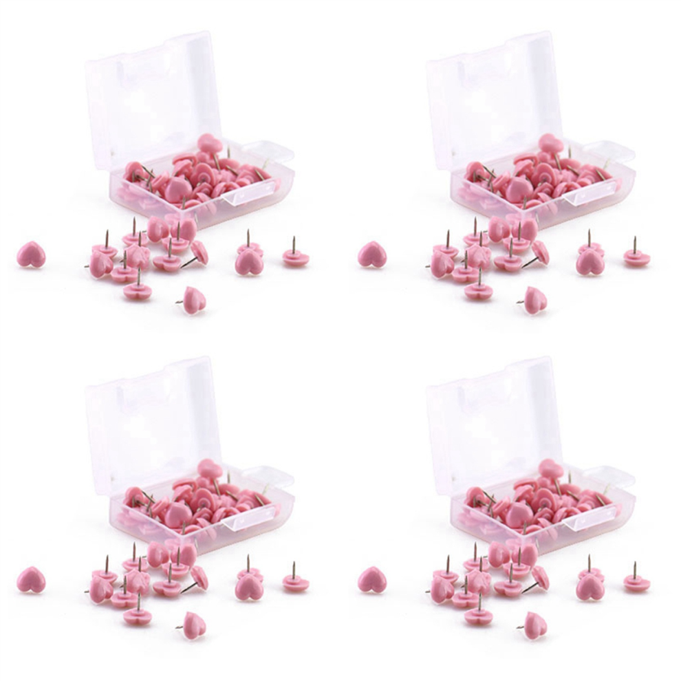 50 Pcs Plastic Cork Board Safety Colored Push Pins Thumbtack Pink 4712751200085